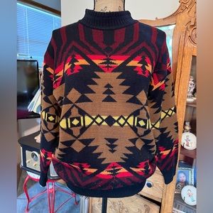 Pendleton knock-off Southwestern Chimayo Inspired Vintage Sweater Western